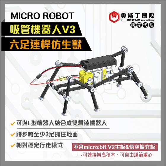 【OST024】MICRO ROBOT吸管機器人V3-六足仿生獸