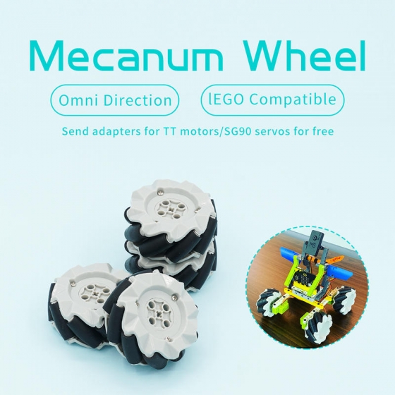 【CLR006】麥克納姆輪 mecanum 64mm (附贈伺服馬達、TT馬達轉接頭 軸聯器)