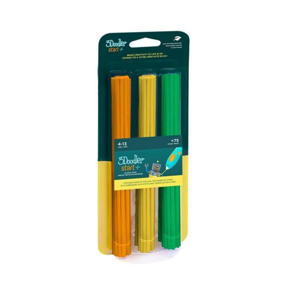 【3DD012】3Doodler Start+ Eco Plastic - Garden Blend 環保顏料包75入 橘黃綠 3D列印筆 3D創意設計 maker DIY體驗