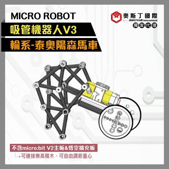 【OST076】MICRO ROBOT輪系吸管機器人V3-泰奧陽森馬車(不含micro:bitV2主板)
