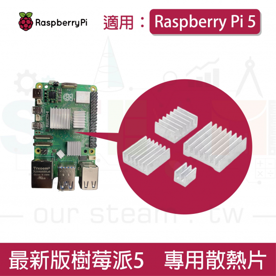 【RPI129】樹莓派 Raspberry Pi 5 專用散熱片 四鋁片