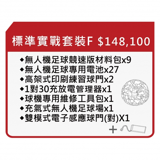 【TDA055】無人機足球 備戰套件推薦 標準實戰套裝F 套件F