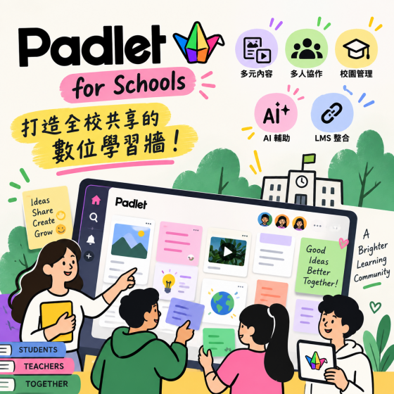 【EDC007】Padlet for Schools 學校版 多媒體創作、視覺化學習平台