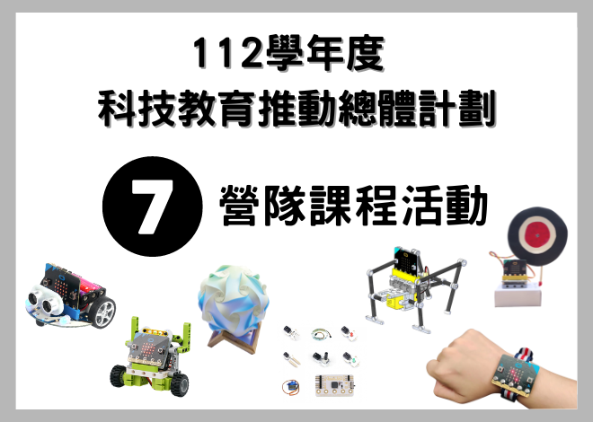 112學年度 科技教育推動總體計劃 -7個子三計劃推薦營隊課程活動-